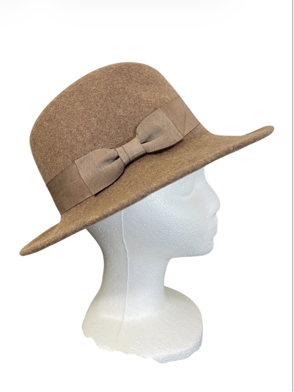Principles Women’s Felted Wool Fedora Hat with Bow - Camel Tan